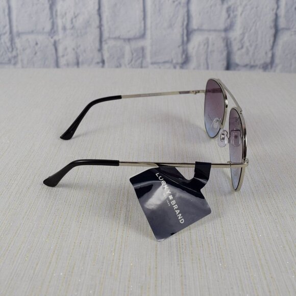 NWT Lucky Brand Callan Aviator Sunglasses Silver - Picture 9 of 11